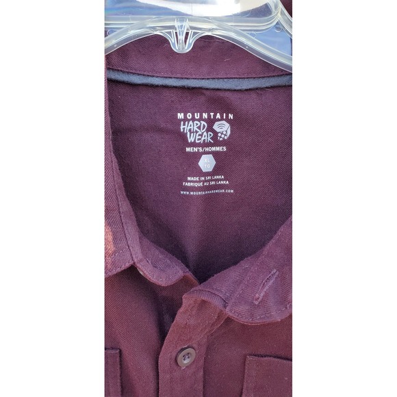 Mountain Hardwear Long Sleeve Button Up Shirt Men's XL Burgundy Polyester - Picture 2 of 3